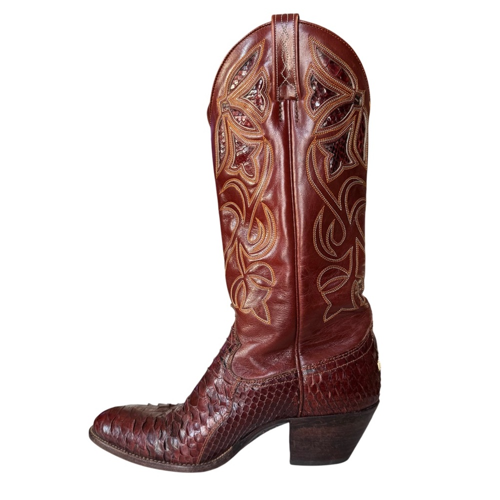 Dan Post Genuine Python And Leather Western Cowgi… - image 6